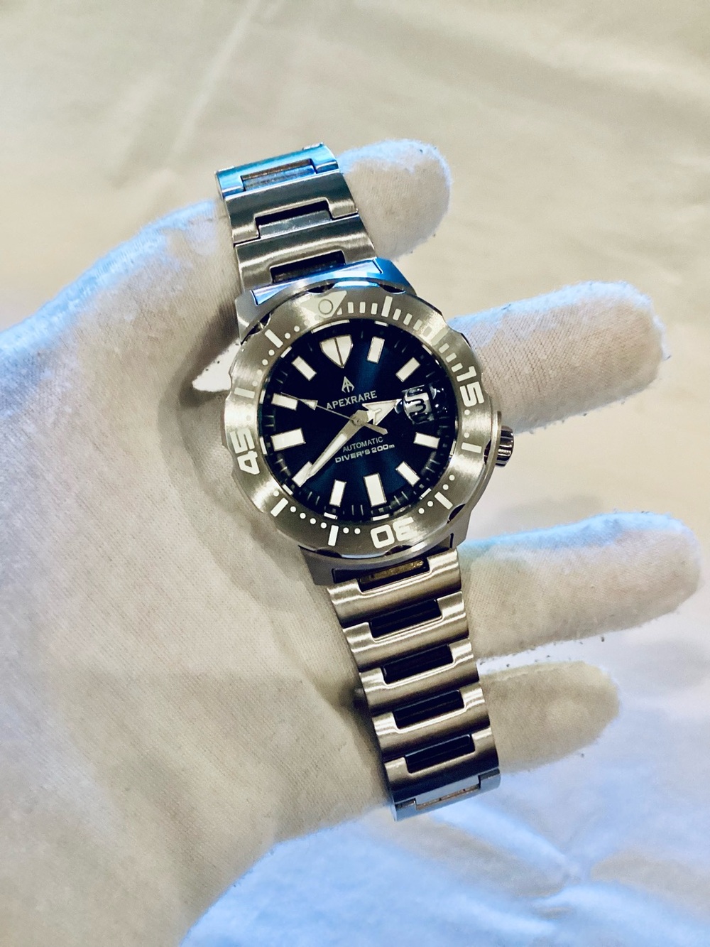 APEXRARE MONSTER 200m AUTOMATIC ¡LUMED BEZEL! SAPPHIRE | 41mm Diver Watch - Picture 8 of 16